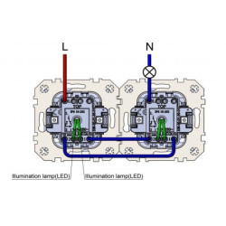 1kl.perjungiklis su baltos.sp.LED, spyr.kont."Prof."b/r